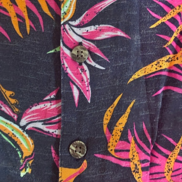 George Blue and Pink Print Beach Casual Button Down Shirt Size Medium - Picture 4 of 9